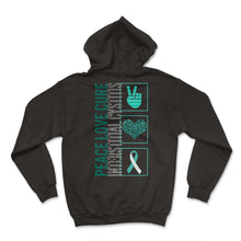 Load image into Gallery viewer, Peace Love Cure Interstitial Cystitis T Shirt - Hoodie - Black