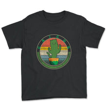 Load image into Gallery viewer, Cactus Cat Shirt, Cactus Plant Tee, Cute Cactus Kitten Lover Design, - Youth Tee - Black