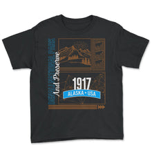 Load image into Gallery viewer, Denali National Park Shirt, Alaska Moose USA 1917 Preserve, Animal - Youth Tee - Black