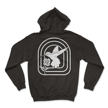 Load image into Gallery viewer, Summer Shirt, Hummingbird With Flowers Colibri Tee, Cute Hummingbird - Hoodie - Black