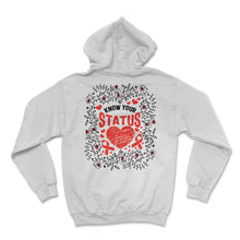 Load image into Gallery viewer, Word Aids Days Shirt, Know Your Status Red Ribbon Floral Tee, HIV - Hoodie - White