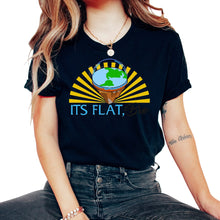 Load image into Gallery viewer, Earth Shirt, It's Flat Bro Earth Design Tee, Astronaut Space NASA New - Unisex T-Shirt - Black