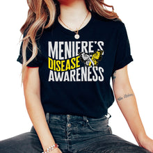 Load image into Gallery viewer, Meniere’s Disease Awareness Shirt, Meniere's Butterfly Yellow Ribbon - Unisex T-Shirt - Black