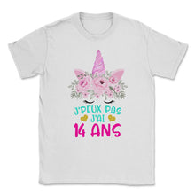 Load image into Gallery viewer, Enfant T Shirt 14 Ans Fille Anniversaire Cadeau Licorne T Shirt copy - Unisex T-Shirt - White
