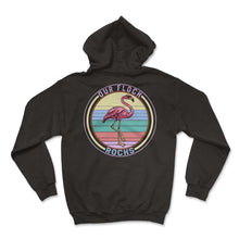 Load image into Gallery viewer, Mother's Day Shirt, Our Flock Rocks Flamingo Mothers Day Gift Tee - Hoodie - Black