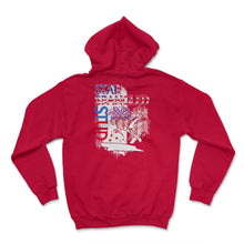 Load image into Gallery viewer, 4th Of July Shirt, Star Spangled Stud Fireworks USA Flag Independence - Hoodie - Red