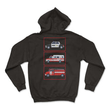 Load image into Gallery viewer, Dispatcher Shirt, Police Car Fire Truck Ambulance Tee, Emergency - Hoodie - Black