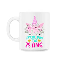 Load image into Gallery viewer, Enfant T Shirt 28 Ans Fille Anniversaire Cadeau Licorne T Shirt copy - 11oz Mug - White