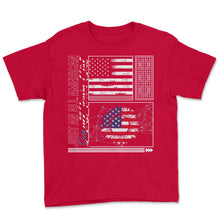 Load image into Gallery viewer, 4th Of July Shirt, Just An All American Small Town Girl Sunflower - Youth Tee - Red