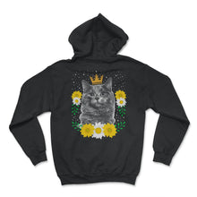 Load image into Gallery viewer, Cat With Crown Shirt, Princess Cat, Crowned Kitten Tee, Cat Parent - Hoodie - Black