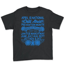 Load image into Gallery viewer, Child Abuse Prevention Month, April Is National Child Abuse - Youth Tee - Black