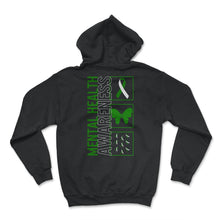 Load image into Gallery viewer, Mental Health Awareness Shirt, Butterfly Green Ribbon Tee, Mental - Hoodie - Black