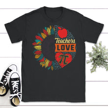 Load image into Gallery viewer, Pi Day Shirt, Teacher Love Pi Heart Tee, Math Teacher Gift, 3.14 Math - Unisex T-Shirt - Black