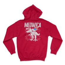 Load image into Gallery viewer, 4th Of July Shirt, Meowica Trex Cat USA Flag Independence Day Freedom - Hoodie - Red