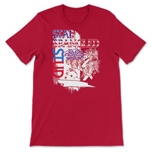 Load image into Gallery viewer, 4th Of July Shirt, Star Spangled Stud Fireworks USA Flag Independence - Unisex T-Shirt - Red