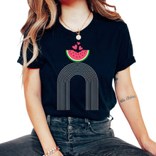 Load image into Gallery viewer, Watermelon Shirt, Watermelon Slice Melon Summer Vacation Season Fruit - Unisex T-Shirt - Black