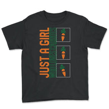 Load image into Gallery viewer, Carrot Vegetable Shirt, Just A Girl Who Loves Carrots, Carrot Lover - Youth Tee - Black