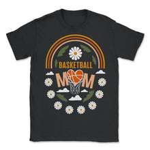 Load image into Gallery viewer, Basketball Shirt, Basketball Mom Heart Rainbow, Basketball Lover - Unisex T-Shirt - Black