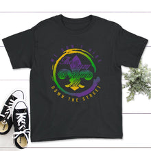Load image into Gallery viewer, Mardi Gras Jester Shirt, We Don't Hide The Crazy, New Orleans Gift, - Youth Tee - Black