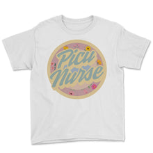 Load image into Gallery viewer, Nurse Shirt, PICU Nurse Leopard Floral Tee, Nurse Week Pediatrician - Youth Tee - White