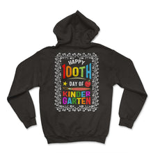 Load image into Gallery viewer, School Shirt, Happy 100th Day Of Kinder Garten Floral Tee, Kinder - Hoodie - Black
