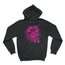 Load image into Gallery viewer, 80's Neon Cat Meow Shirt, Cat Lover Gift Tee, Furry Animals 1980's - Hoodie - Black