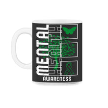 Load image into Gallery viewer, Mental Health Awareness Shirt, Butterfly Tree Green Ribbon Tee, - 11oz Mug - Black on White
