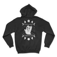 Load image into Gallery viewer, Purranormal Cativity Shirt, Cat Ghost Tee, Funny Cat Halloween - Hoodie - Black