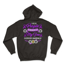 Load image into Gallery viewer, Drug Overdose Awareness Shirt, In Memory Of My Son Sunflower Tee, - Hoodie - Black