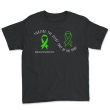 Load image into Gallery viewer, Glaucoma Shirt, Fighting The Silent Thief Of The Sight # - Youth Tee - Black