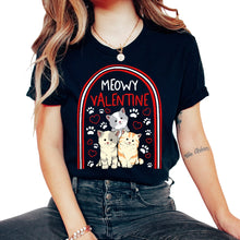 Load image into Gallery viewer, Valentines Day Shirt, Cat Paw Heart Cute Valentines Tee, Valentines - Unisex T-Shirt - Black