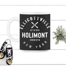 Load image into Gallery viewer, Ellicottville Holimont New York Ski Skiing Sweatshirt - 11oz Mug - Black on White