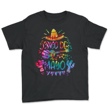 Load image into Gallery viewer, Happy Cinco De Mayo Mexican Flag Vintage Men Women Mexico Fiesta Taco - Youth Tee - Black