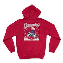 Load image into Gallery viewer, 4th Of July Shirt, Gamerica USA Flag Video Gamer Independence Day USA - Hoodie - Red