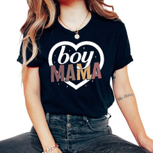 Load image into Gallery viewer, Mother Shirt, Boy Mama Heart Tee, Mom Of Boys, Favorite Best Mom - Unisex T-Shirt - Black