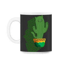 Load image into Gallery viewer, Cactus Cat Shirt, Cactus Plant Tee, Cute Cactus Kitten Lover Design, - 11oz Mug - Black on White