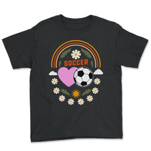Load image into Gallery viewer, Soccer Shirt, Love Heart Soccer Tee, Soccer Gift Idea, Soccer Girls - Youth Tee - Black