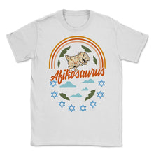 Load image into Gallery viewer, Afikosaurus Shirt, Dinosaur Afiko Tee, Jewish Holiday Funny Seder - Unisex T-Shirt - White