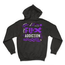 Load image into Gallery viewer, Drug Overdose Awareness Shirt, Fuck Addiction Ribbon Tee, Drug - Hoodie - Black