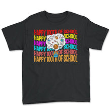 Load image into Gallery viewer, School Shirt, Happy 100th Of School Bag Things Cute Tee, Back To - Youth Tee - Black