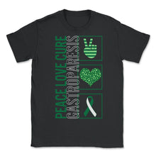Load image into Gallery viewer, Peace Love Cure Gastroparesis T Shirt - Unisex T-Shirt - Black