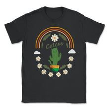 Load image into Gallery viewer, Cactus Cat Shirt, Cactus Plant Tee, Cute Cactus Kitten Lover Design, - Unisex T-Shirt - Black