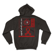 Load image into Gallery viewer, Word HIV AIDS Day Shirt, Support Educate Care Cure Red Ribbon Tee, - Hoodie - Black