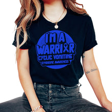 Load image into Gallery viewer, Cyclic Vomiting Syndrome Shirt, I'm A Warrior CVS Blue Ribbon Tee, - Unisex T-Shirt - Black