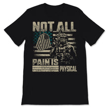 Load image into Gallery viewer, Not All Pain Is Physical PTSD Awareness Teal Ribbon USA American Flag