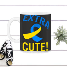 Load image into Gallery viewer, World Down Syndrome Day, Extra Cute Down Syndrome, Trisomy 21, - 11oz Mug - Black on White