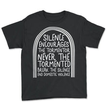 Load image into Gallery viewer, Domestic Violence Awareness Shirt, Break The Silence End Domestic - Youth Tee - Black
