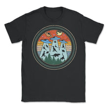 Load image into Gallery viewer, Dinosaur Alien Abduction Shirt, Funny Dinosaur Alien Tee, UFO - Unisex T-Shirt - Black