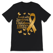 Load image into Gallery viewer, Pediatric Oncology shirt, Childhood Cancer Awareness, I Work With