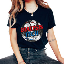 Load image into Gallery viewer, Dialysis Nurse Shirt, Dialysis Tech Floral Tee, Hemodialysis Dialysis - Unisex T-Shirt - Black
